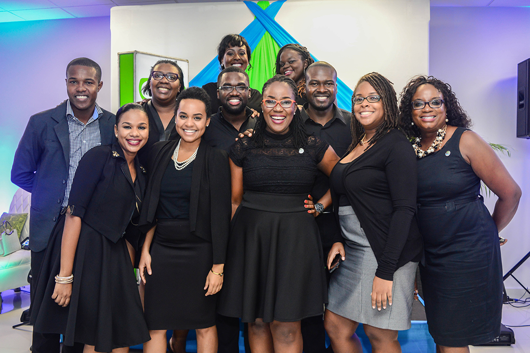 Sagicor’s Inspire Project team at the inaugural cocktail event at the new Toyota Showroom on October 7, 2016. Third row: Alysia White and Audia Cadogan. Second row: Terron Dwar, Ingrid Card, Chad-Anthony Smart and Gareth Robotham. First row: Jodi-Ann Swack, Davi-Anne Tucker, Kadia Edwards, Terese Henry and Nadene Newsome.