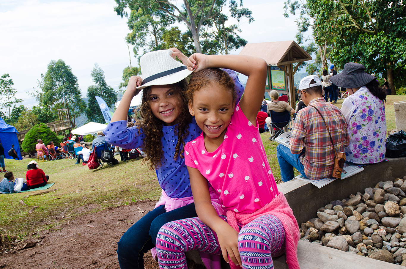 Sisters Madison and Gabby sharing a moment with our camera ahead the Blue and John Crow Mountains National Park 25th Anniversay Event Symphony in the Mountains at Holywell on Sunday, 25th February, 2018.