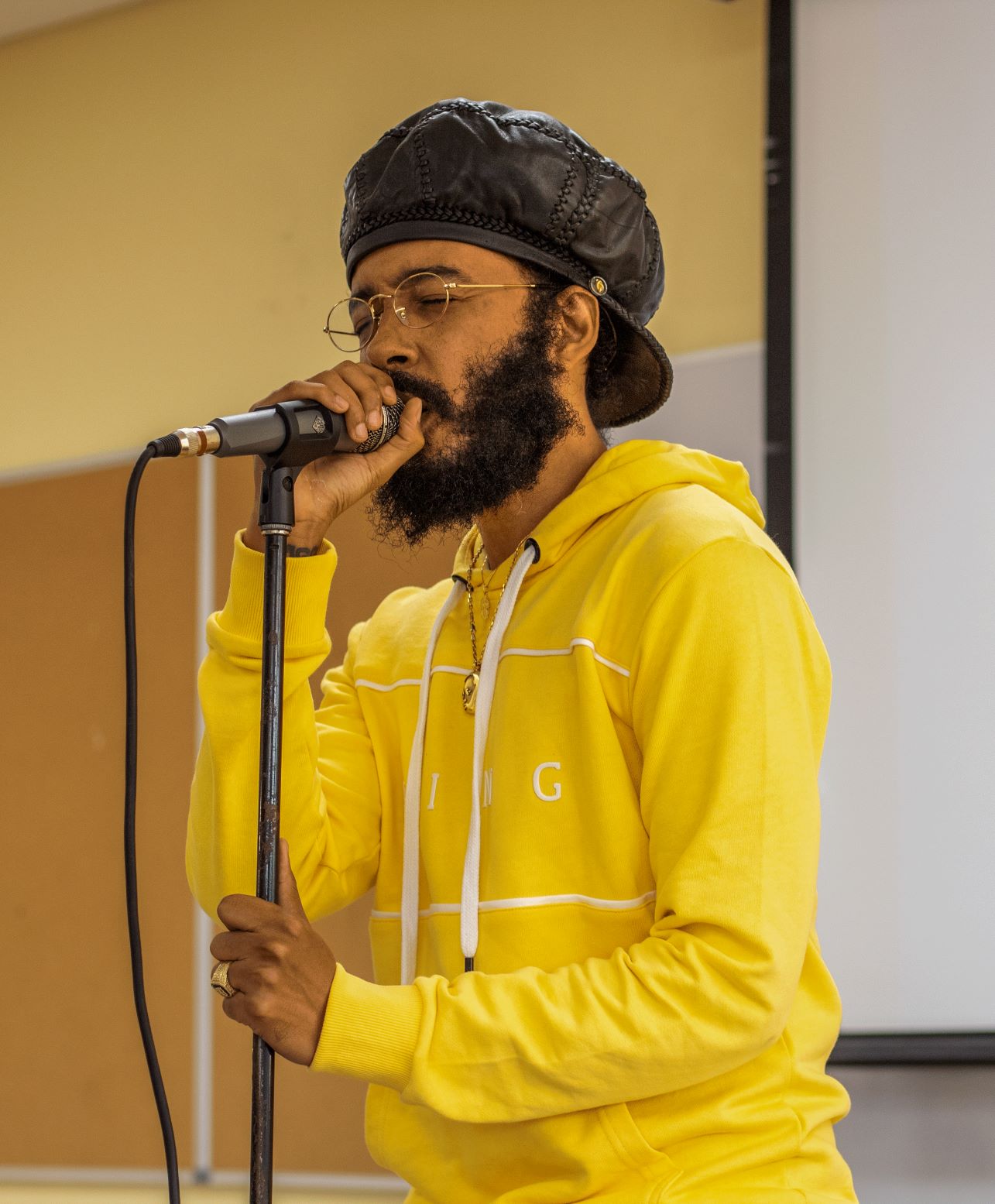 Grammy nominated Reggae artiste Protoje engages members of the Future Marketing Association at a recent seminar held at the Papine campus of the University of Technology, Jamaica campus on January 17, 2019. Photo by Tatyana Atkinson/UJS News