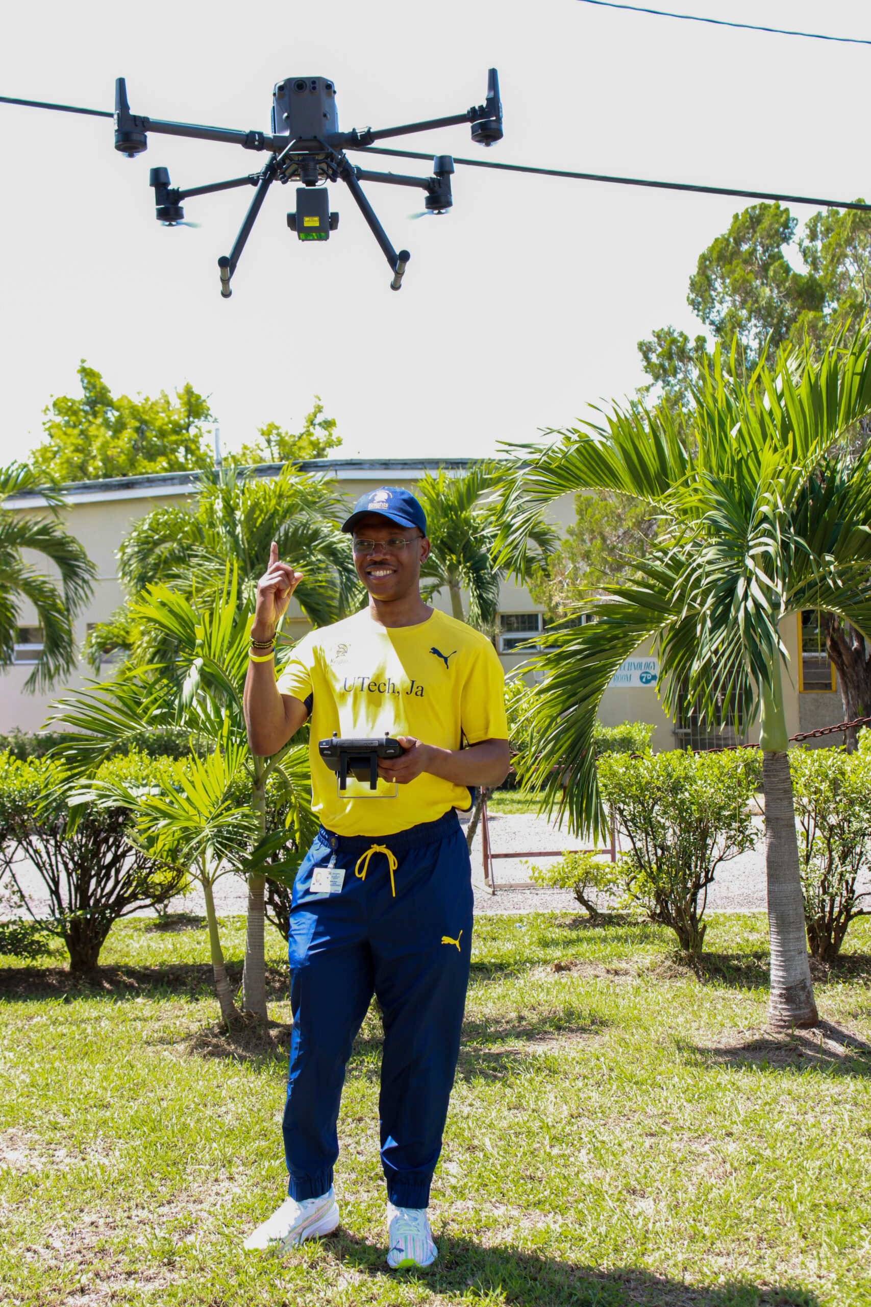 Dr. Kevin Brown operates a drone at the booth of the Faculty of the Built Environment. Photo by Theresa Morgan.