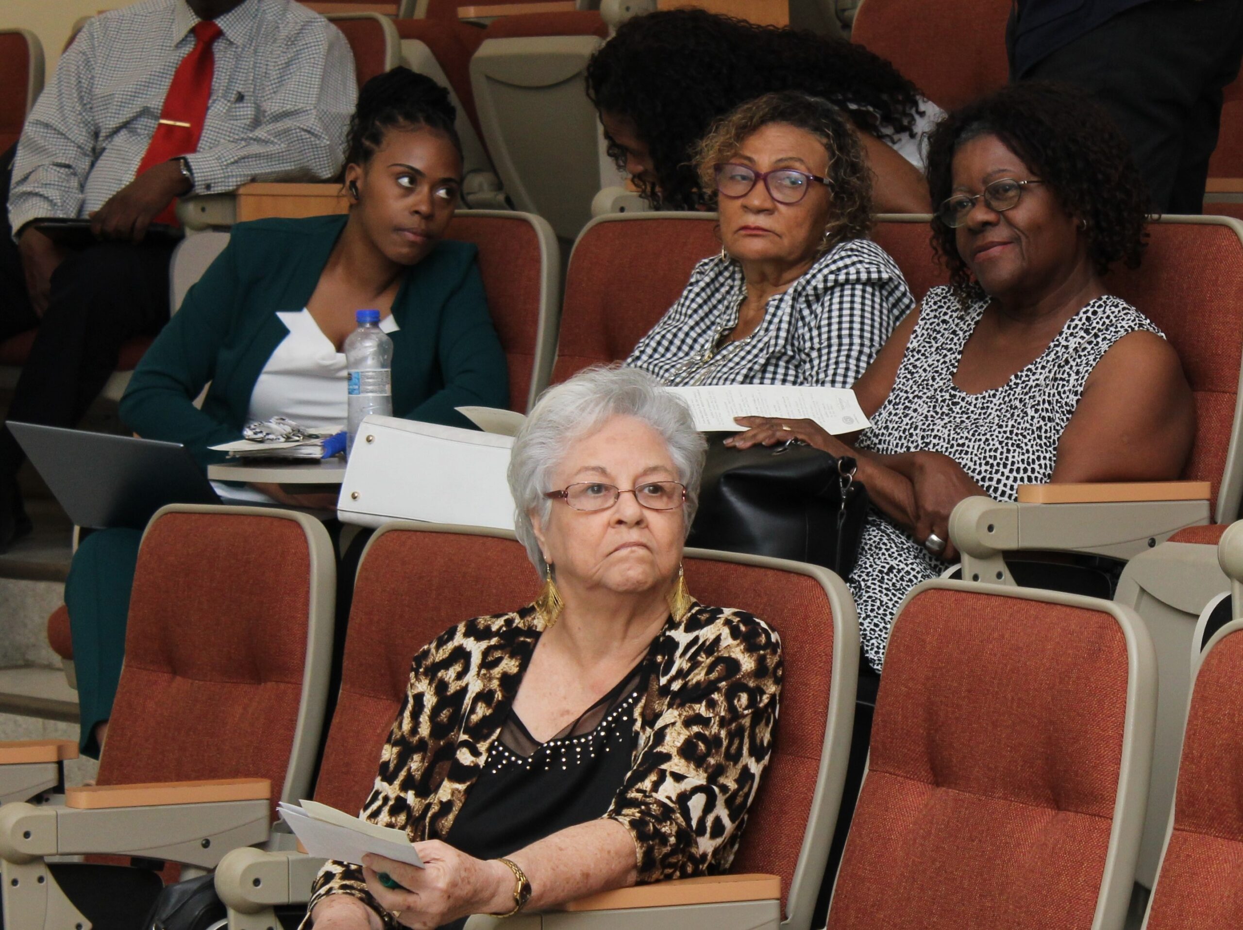 Mrs. Hillary Pamela Kelly (center) in attendance watching the proceeding of her 10th annual distinguished lecture. Photo by Gabriel Lewin